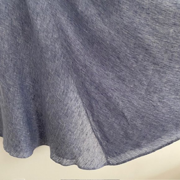 CP Shades Cove Blue Linen Sleeveless V Neck Maxi Dress - Size Small - Picture 11 of 15